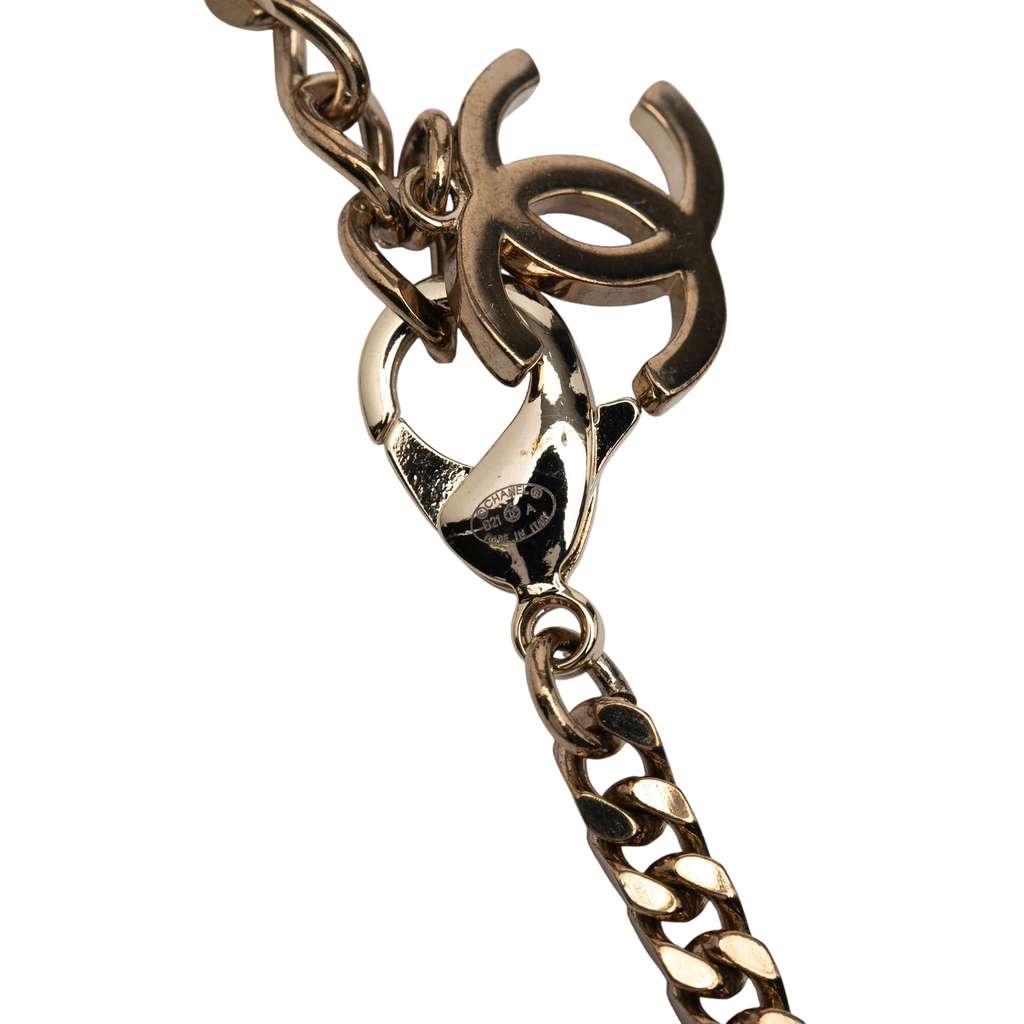 Chanel Silver Plated Rhinestone CC Choker Necklace - 5