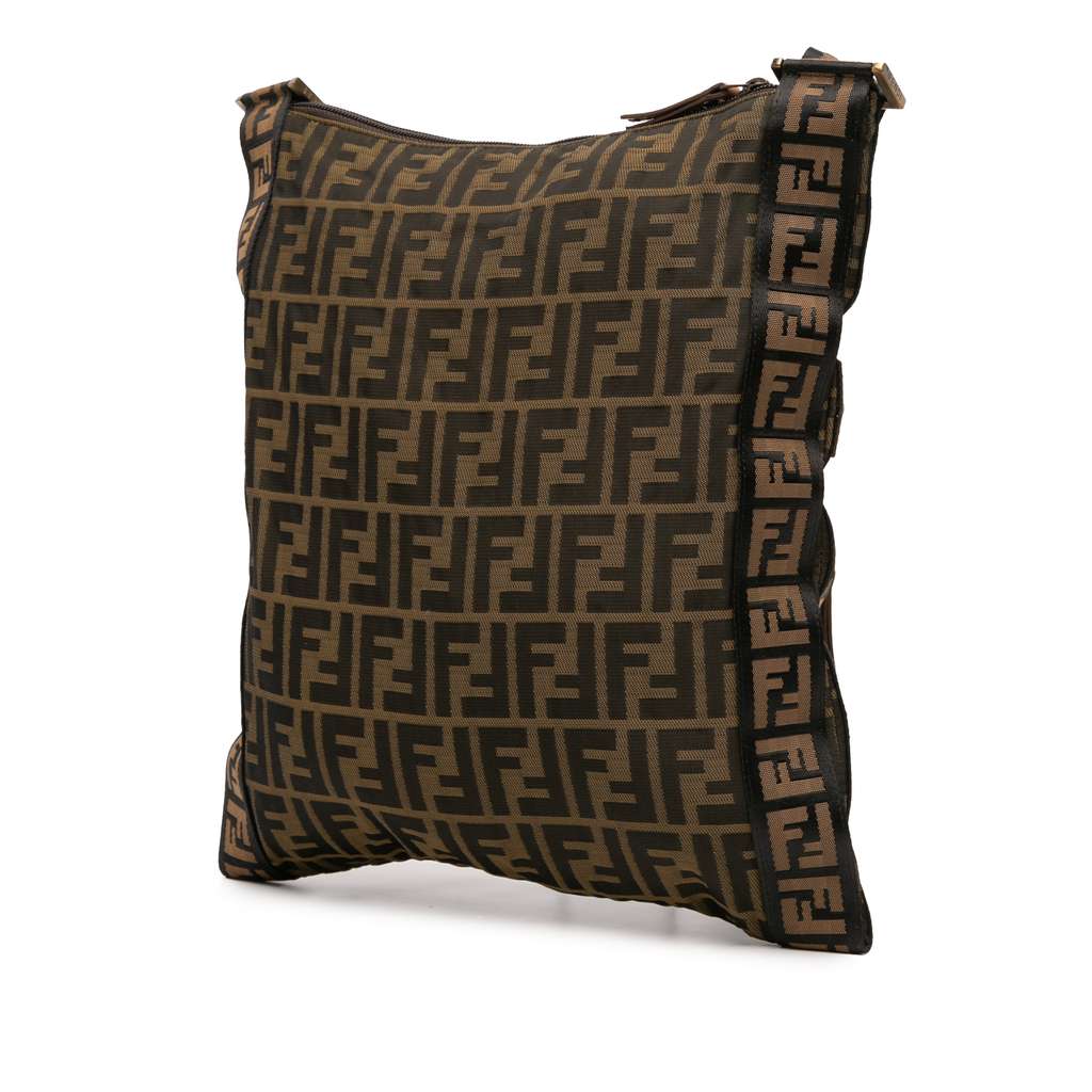 Fendi Zucca Canvas FF Flat Messenger Bag - 2