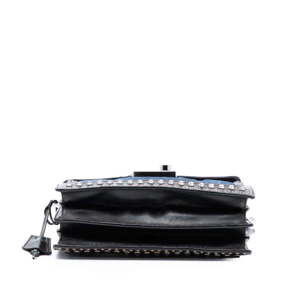 Prada Studded Denim Sound Lock Crossbody - 3