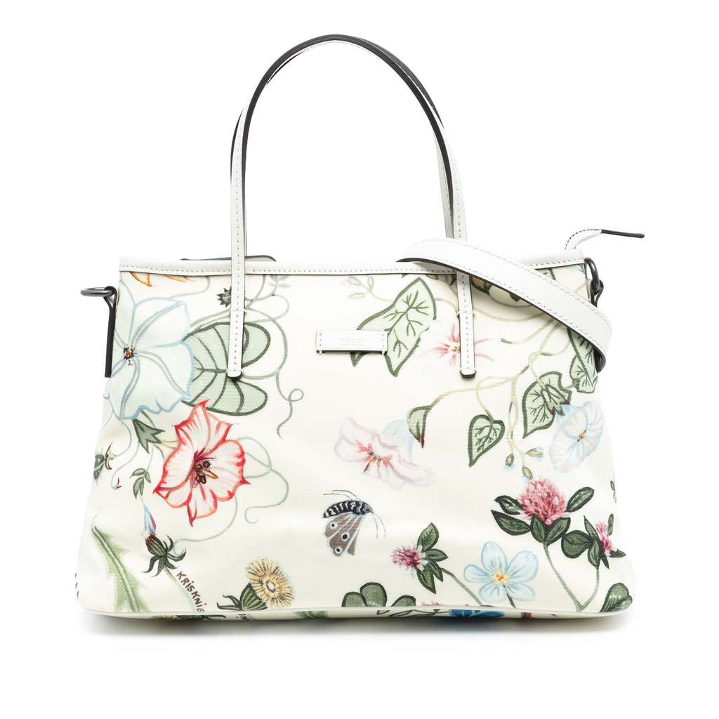 Gucci Small Canvas Flora Knight Convertible Tote