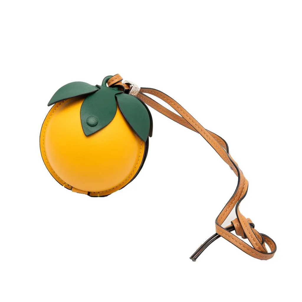 Loewe Mini Leather Lemon Pouch Yellow Leather Good - Model View