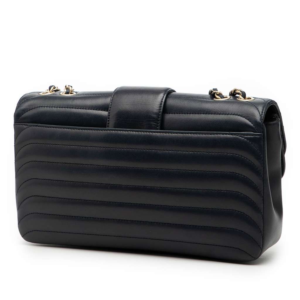 Chanel CC Horizontal Quilted Lambskin Double Flap - 2