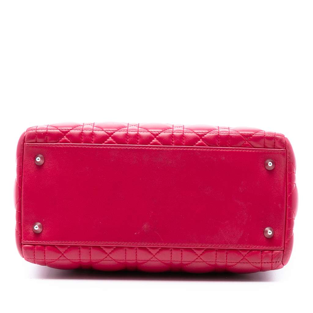 Dior Medium Lambskin Cannage Pearl Lady Dior - 3