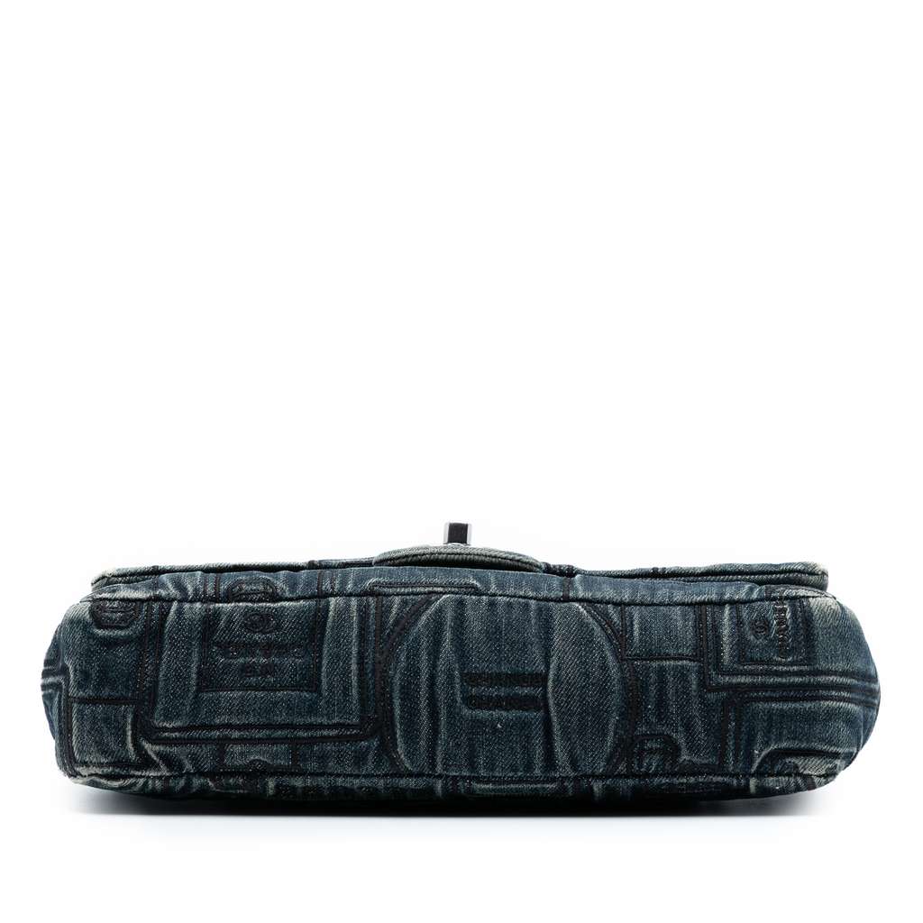 Chanel Medium Embroidered Denim Perfume Bottle Single Flap - 3