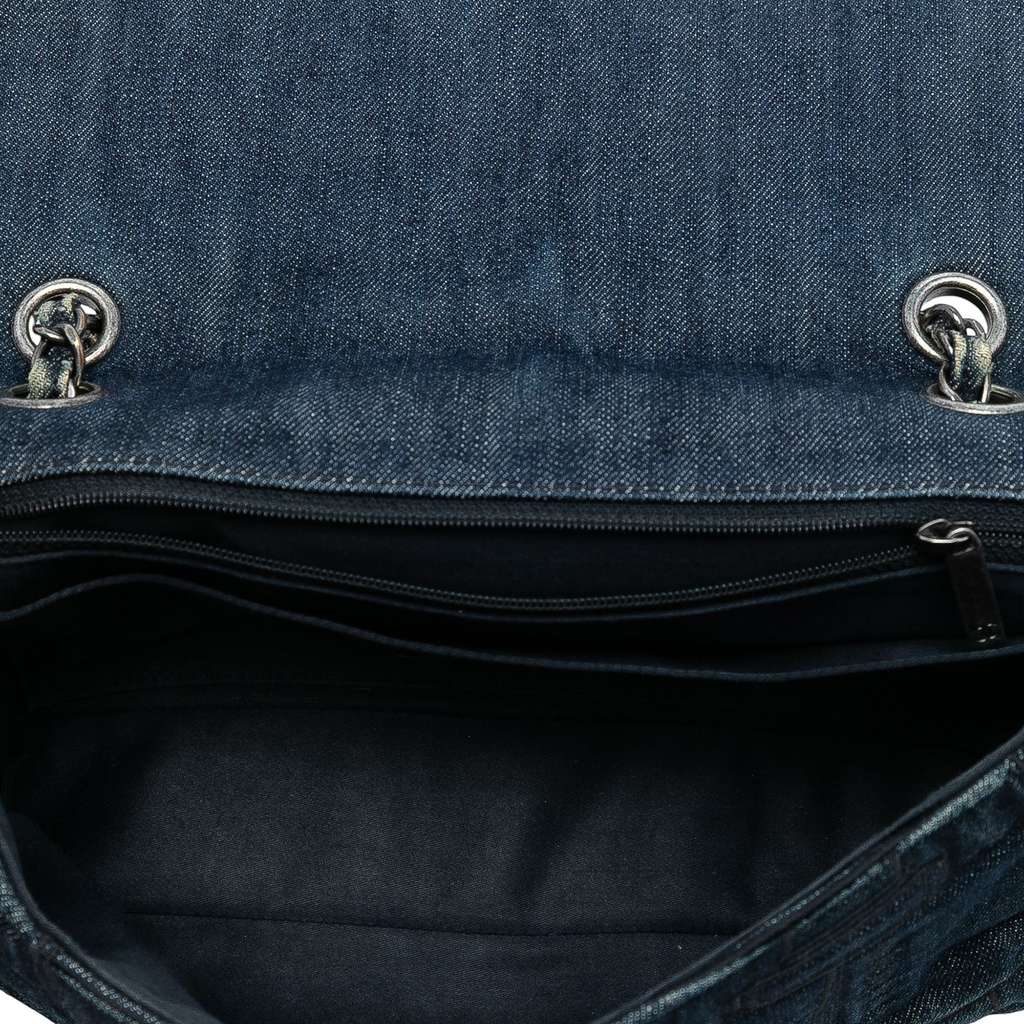 Chanel Medium Embroidered Denim Perfume Bottle Single Flap - 4