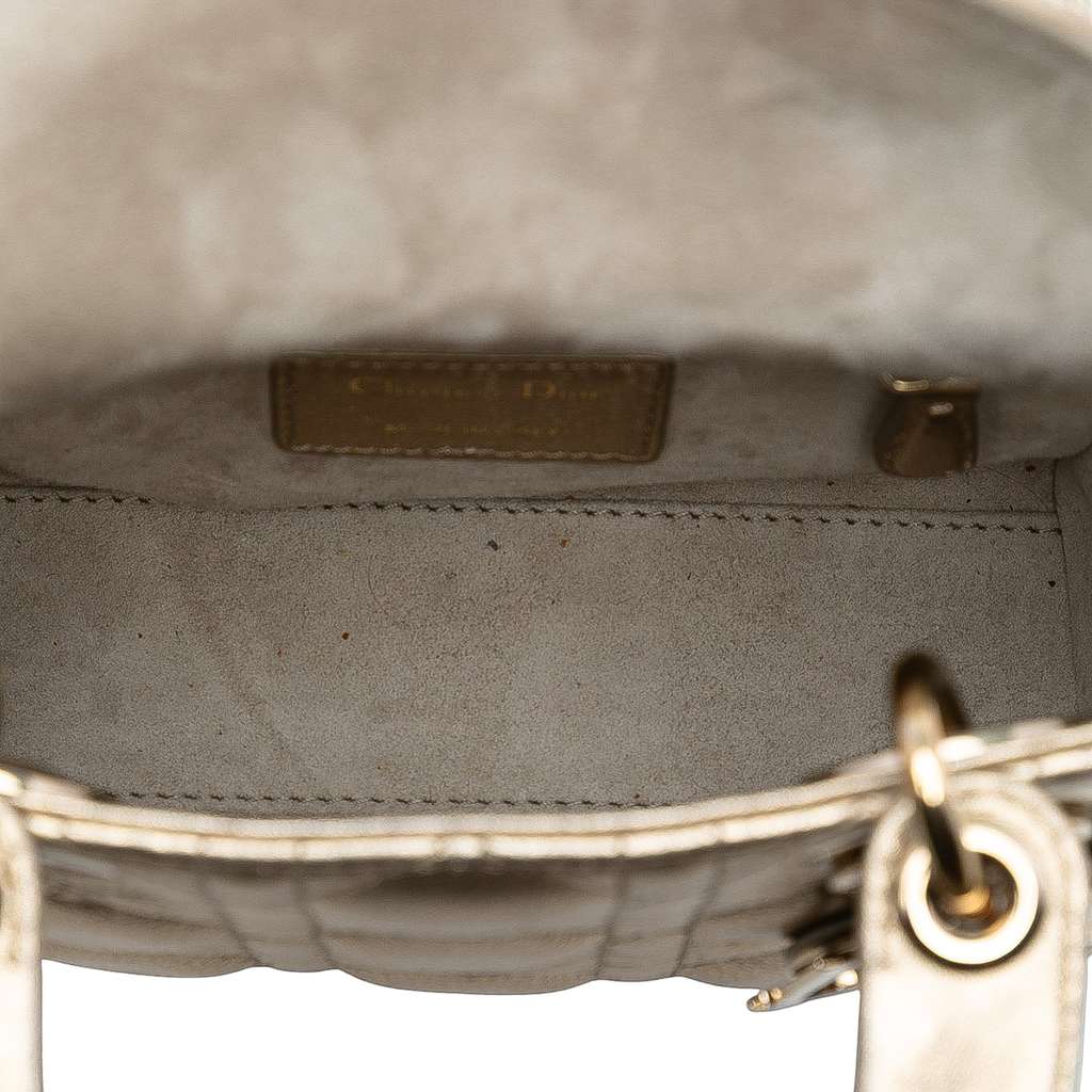 Dior Mini Metallic Lambskin Cannage Lady Dior - 4