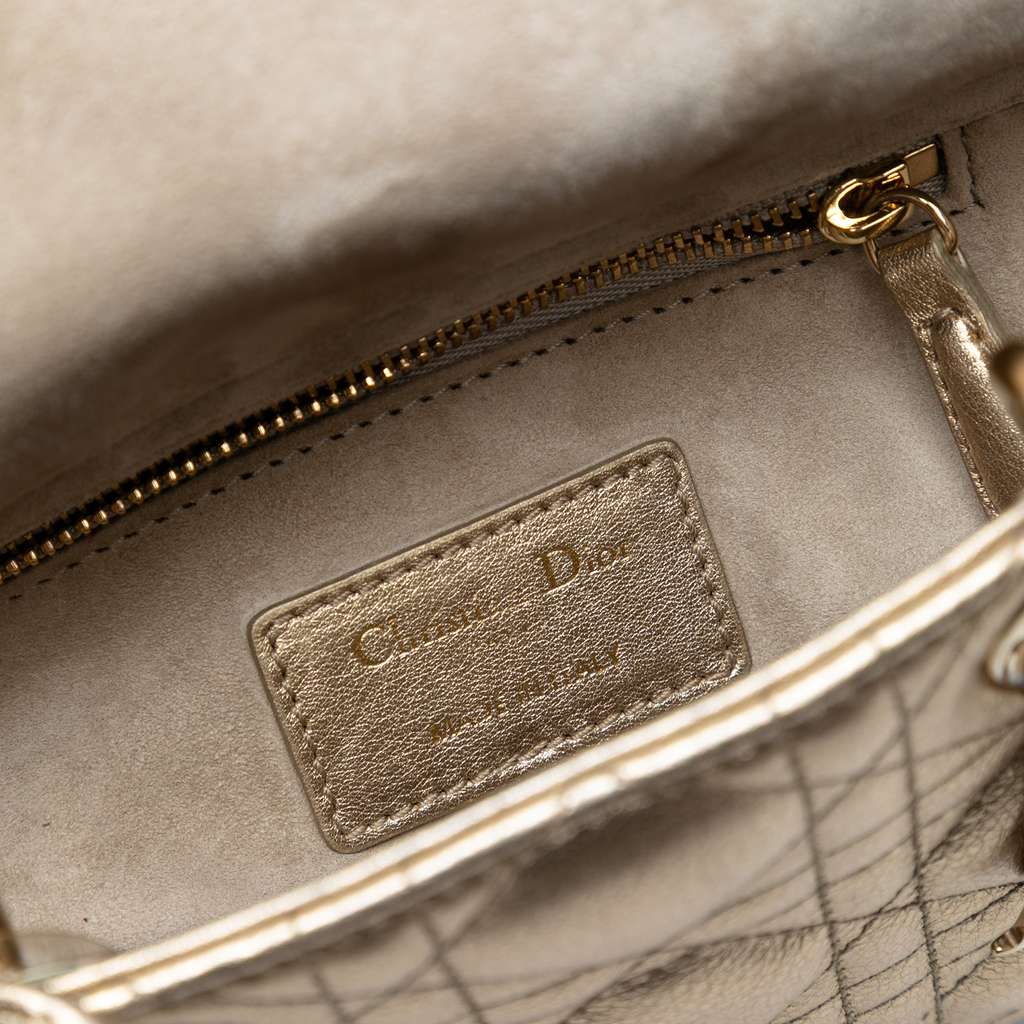 Dior Mini Metallic Lambskin Cannage Lady Dior - 5