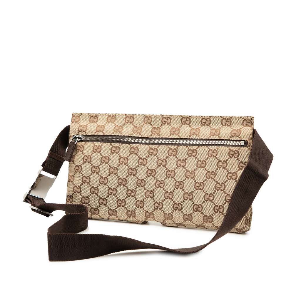 Gucci GG Canvas Double Pocket Belt Bag - 2