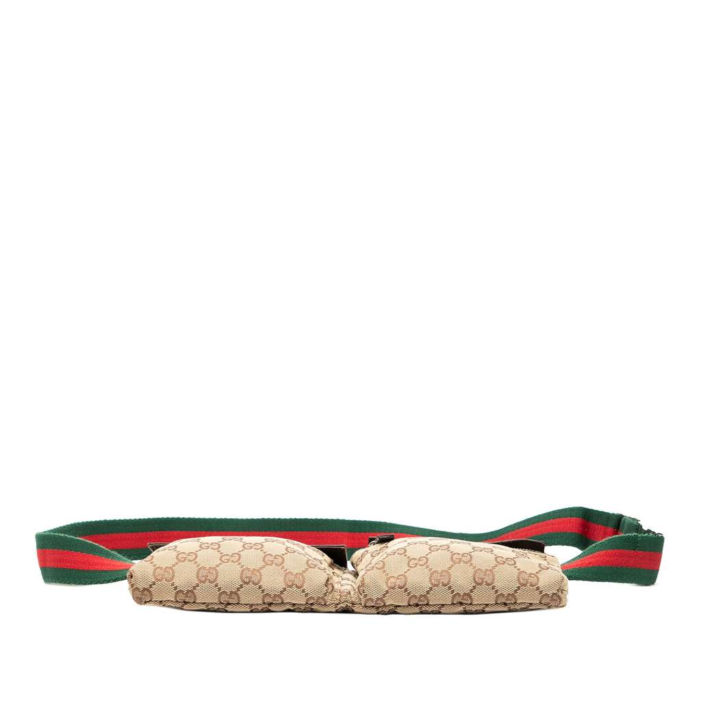 Gucci GG Canvas Web Double Pocket Belt Bag - 3