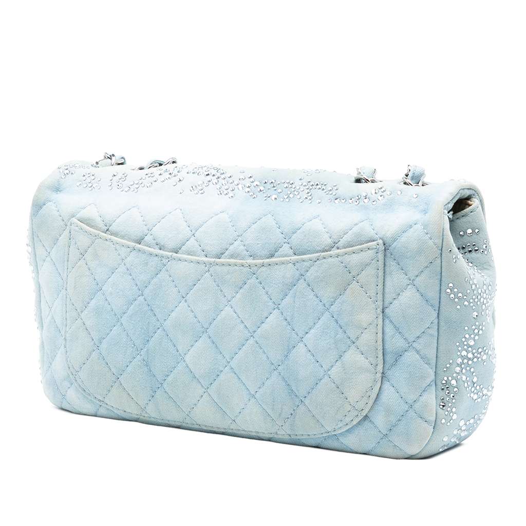 Chanel Medium CC Quilted Denim Crystal Embellished Single Flap - 2