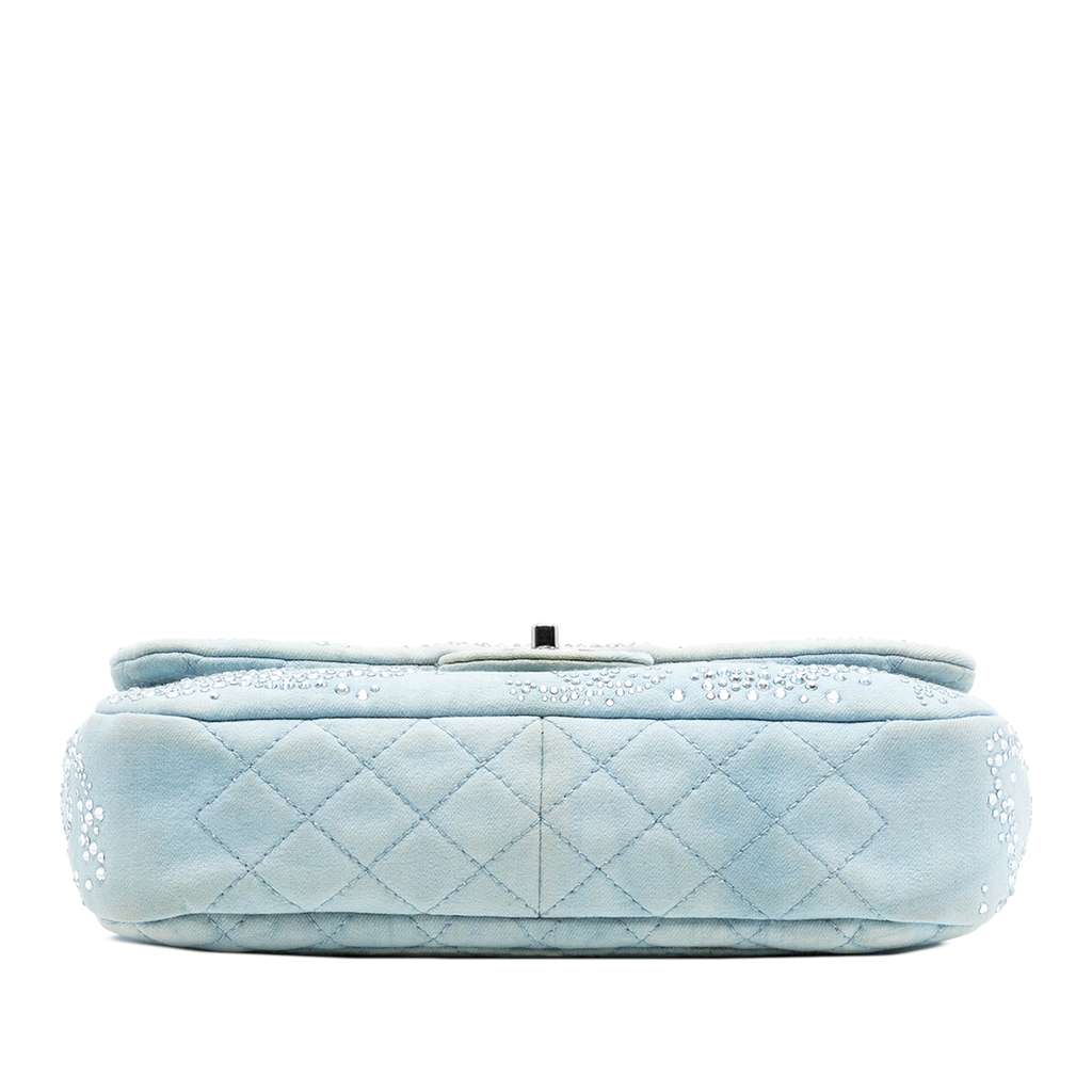 Chanel Medium CC Quilted Denim Crystal Embellished Single Flap - 3