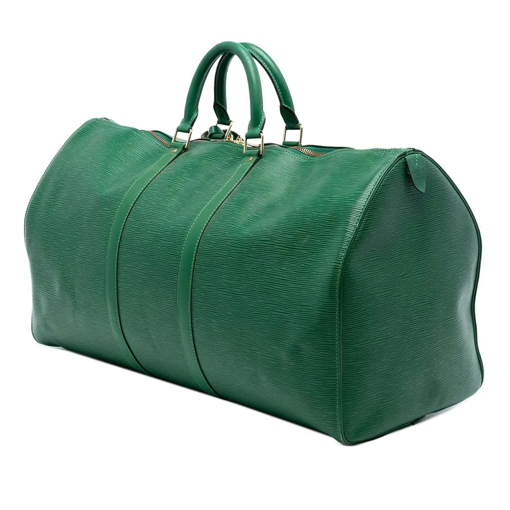 Louis Vuitton Epi Keepall 55 Green Leather Fair - Back View