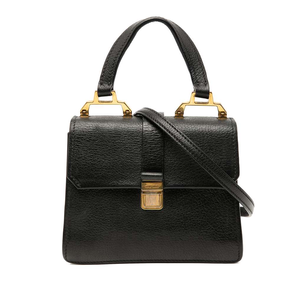 Miu Miu Mini Goatskin Madras Bandoliera Top Handle Bag