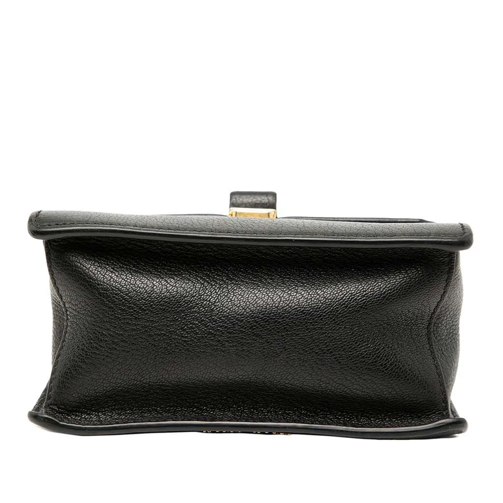 Miu Miu Mini Goatskin Madras Bandoliera Top Handle Bag Black Leather Good - Inside View