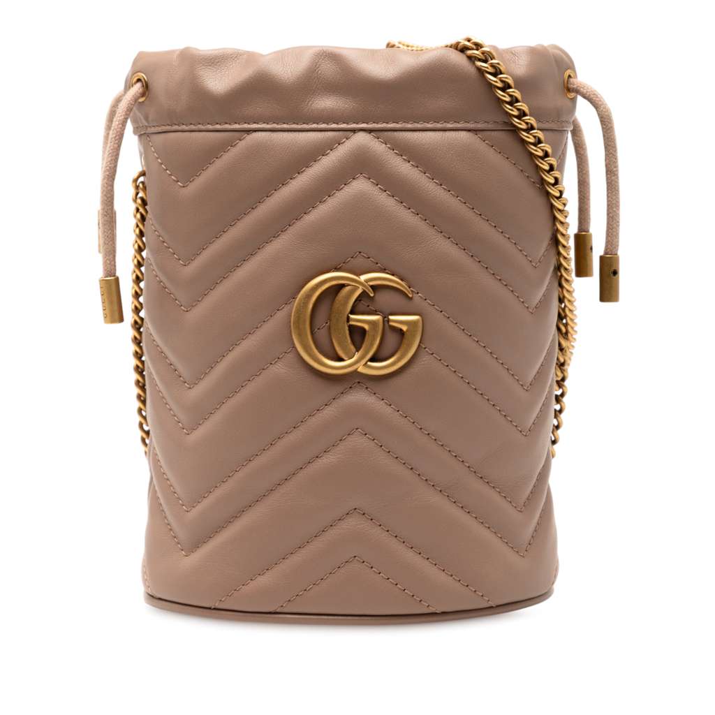 Gucci Small GG Marmont Leather Matelasse Bucket Bag
