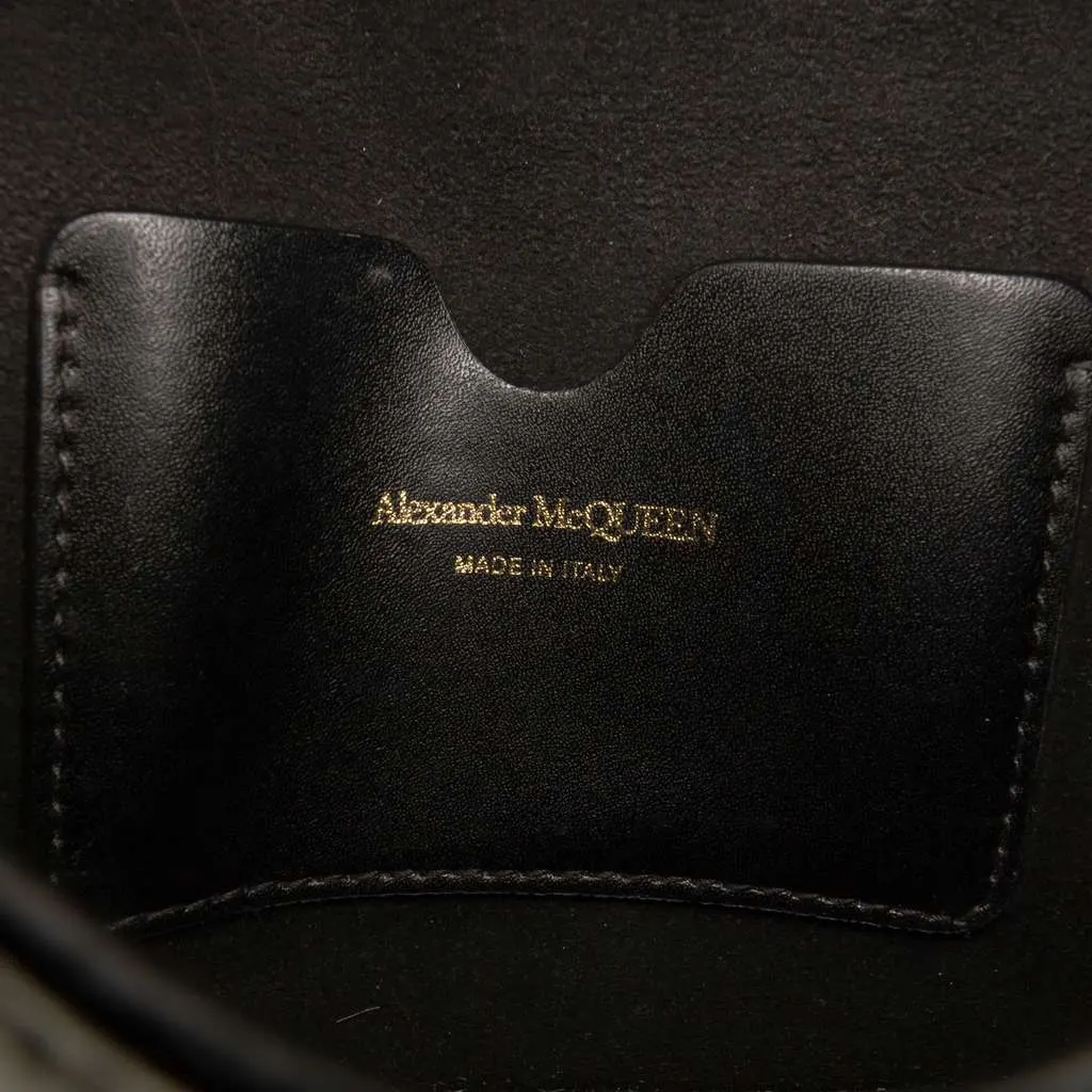 Alexander McQueen Mini Leather Skull Lock Top Handle Bag Green Leather Very good - Box View