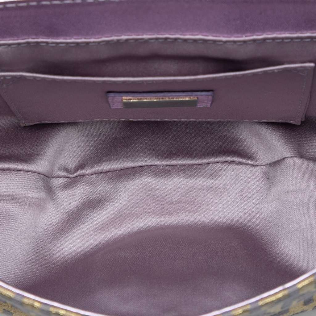 Fendi Zucchino Coated Canvas and Metallic Leather Compilation Shoulder Bag - 4