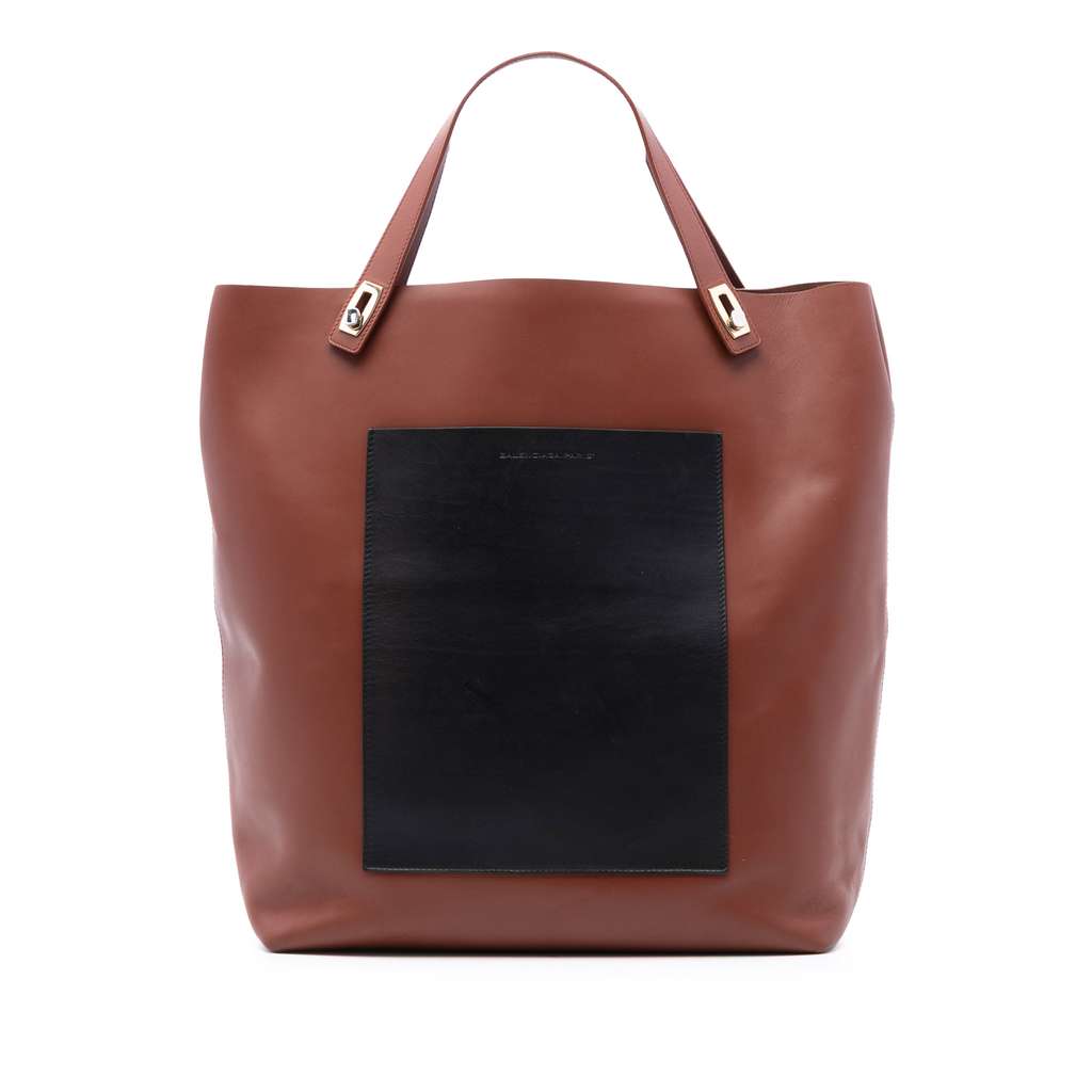 Balenciaga Bicolor Leather Pocket Shopping Tote