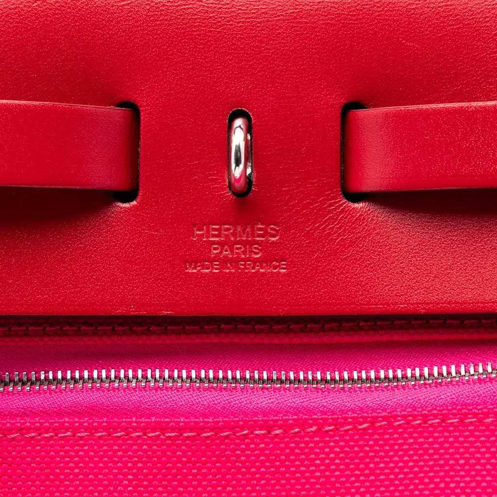 Hermès Toile Herbag Zip 31 Laque Pink Canvas Good - Box View