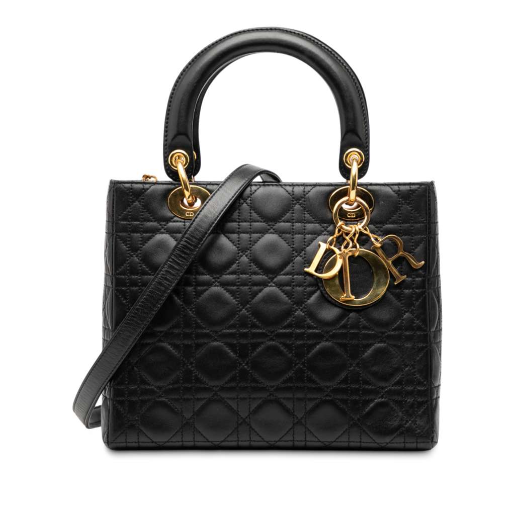 Dior Medium Lambskin Cannage Lady Dior
