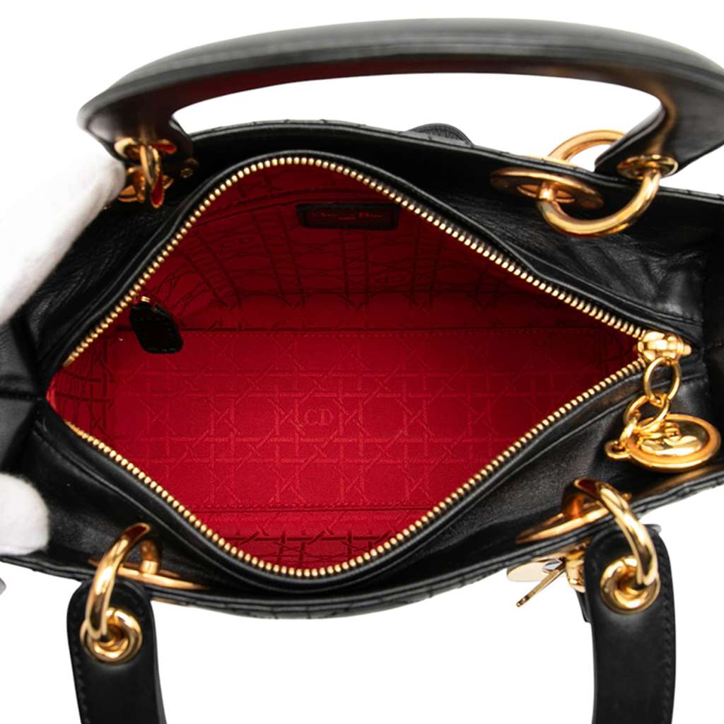 Dior Medium Lambskin Cannage Lady Dior - 4