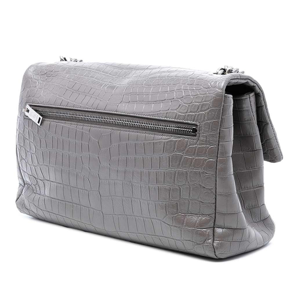 Saint Laurent Medium Croc Embossed Calfskin Monogram West Hollywood Crossbody - 2