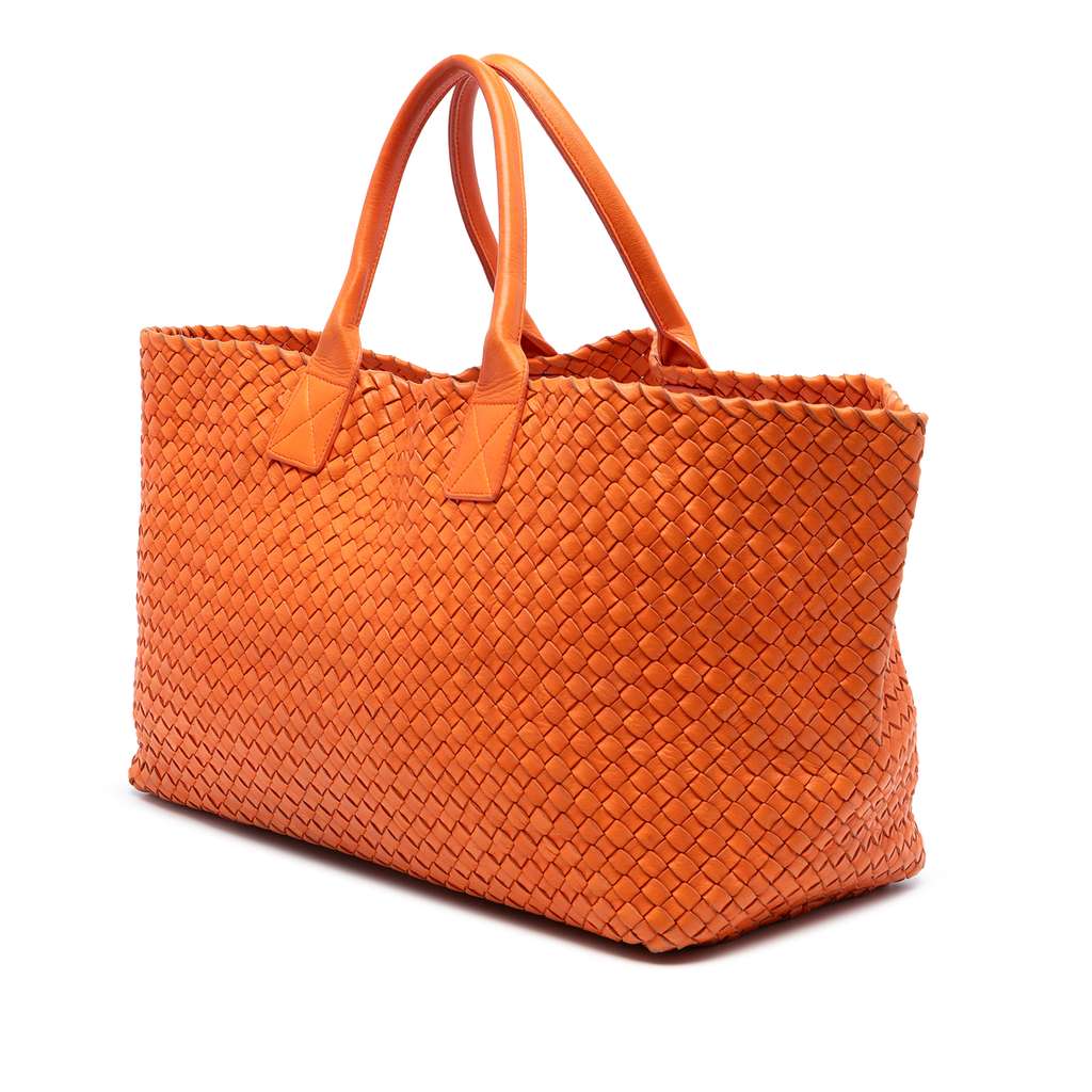 Bottega Veneta Large Lambskin Intreccio Cabat Tote - 2