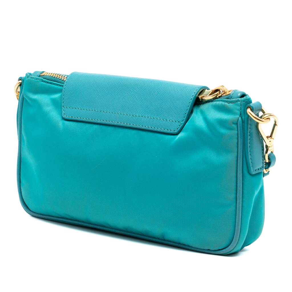 Prada Saffiano Trimmed Tessuto Chain Crossbody - 2