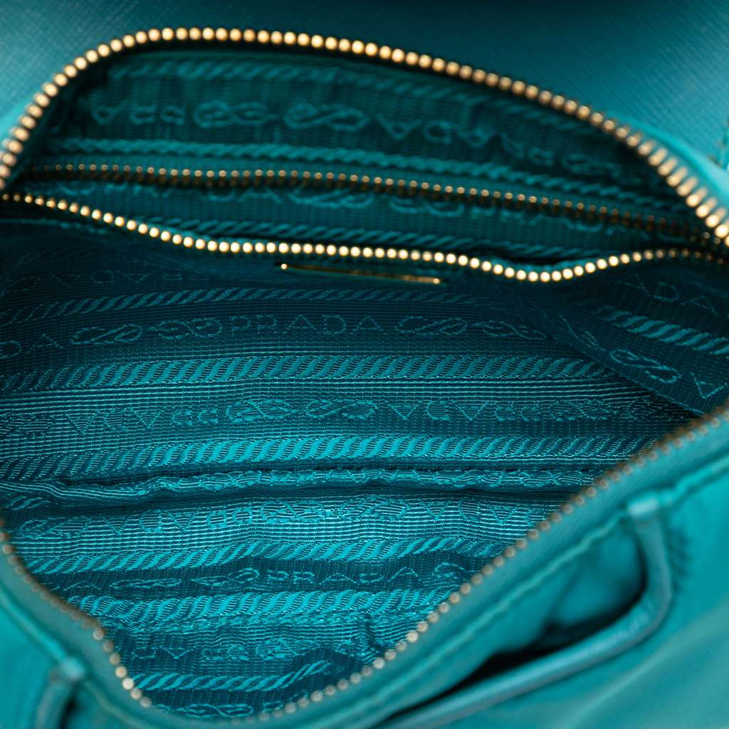 Prada Saffiano Trimmed Tessuto Chain Crossbody - 4