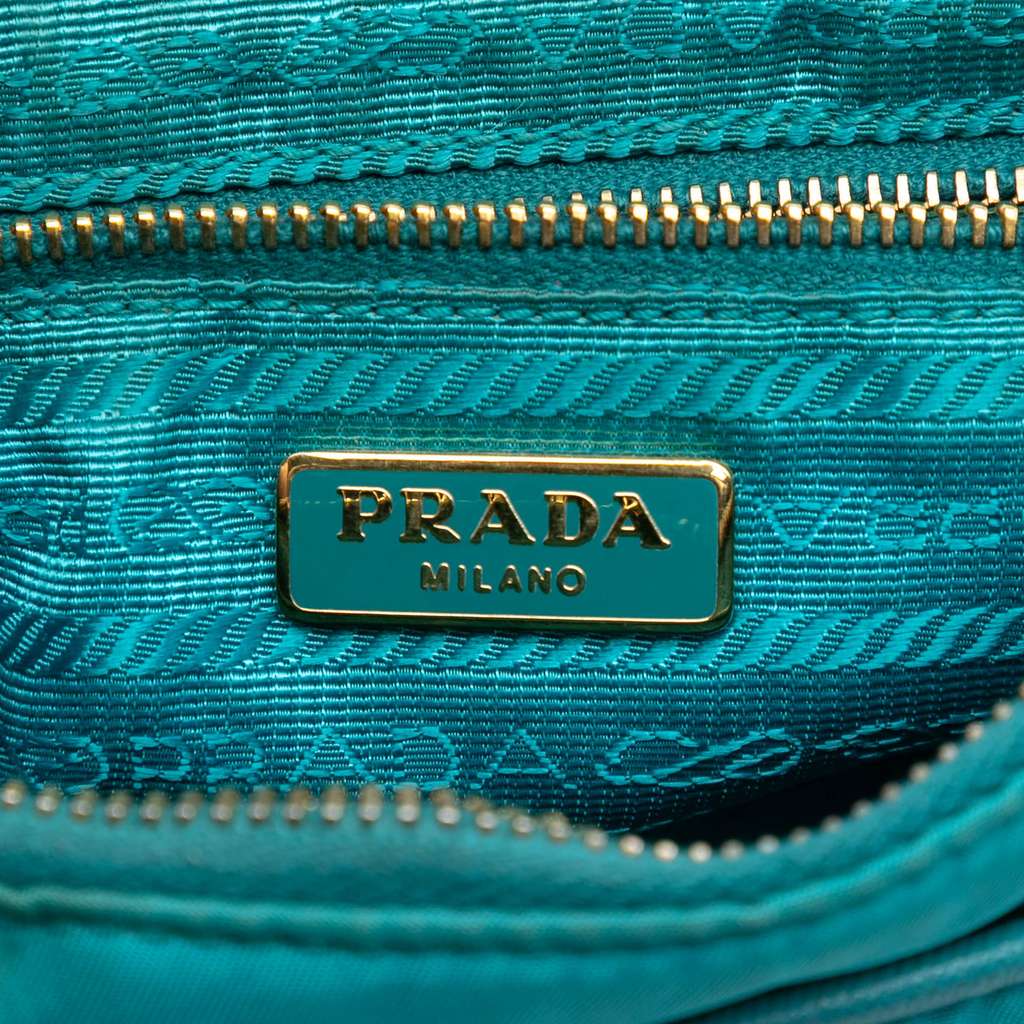 Prada Saffiano Trimmed Tessuto Chain Crossbody - 5
