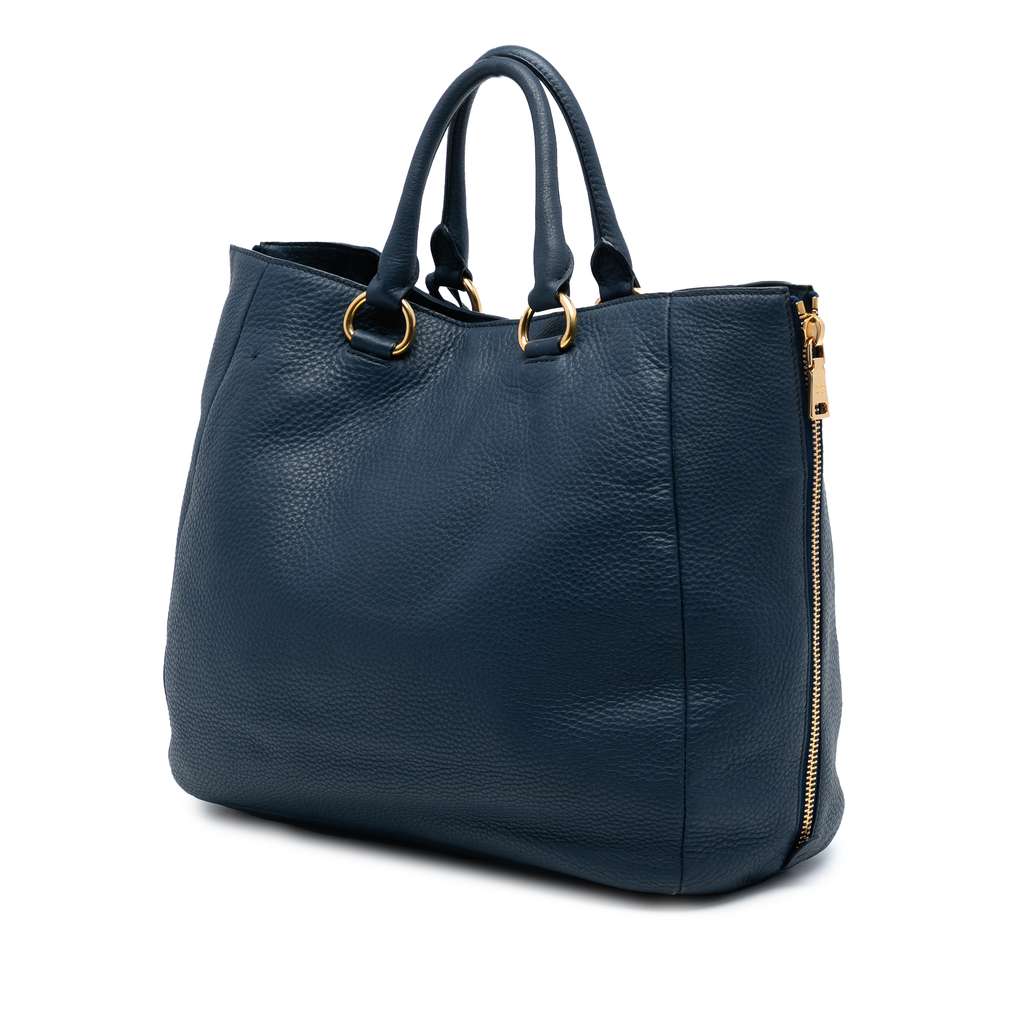 Prada Vitello Daino Side Zip Convertible Tote - 2