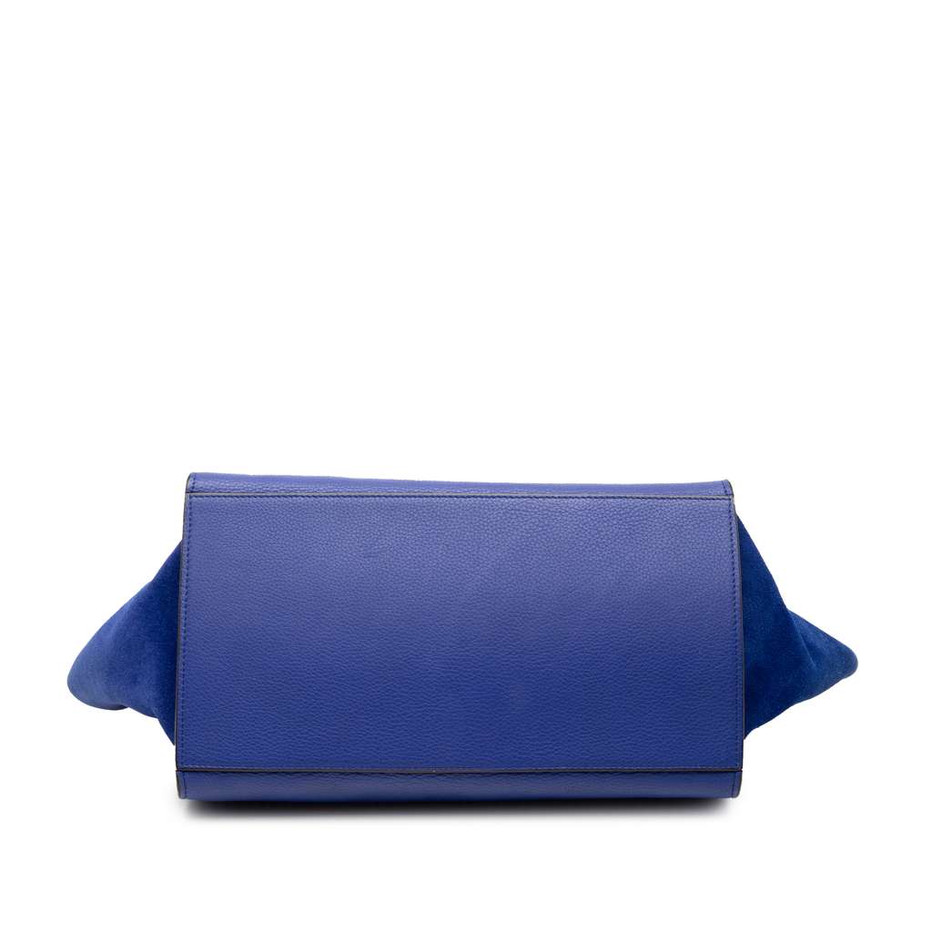 Celine Medium Calfskin and Suede Trapeze Satchel - 3