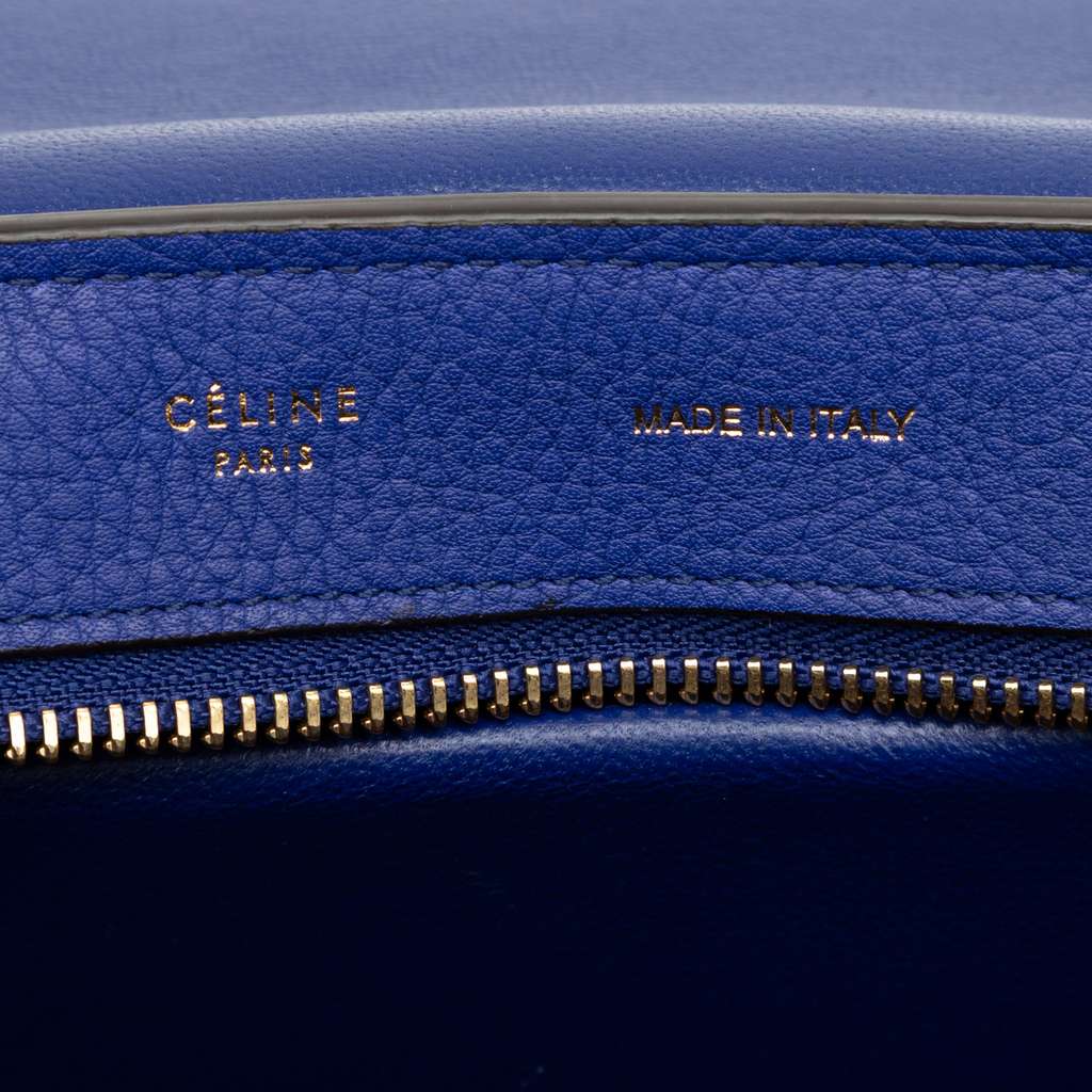 Celine Medium Calfskin and Suede Trapeze Satchel - 5