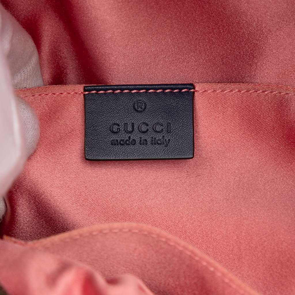 Gucci Small GG Marmont Pearl Studded Matelasse Denim Backpack - 5