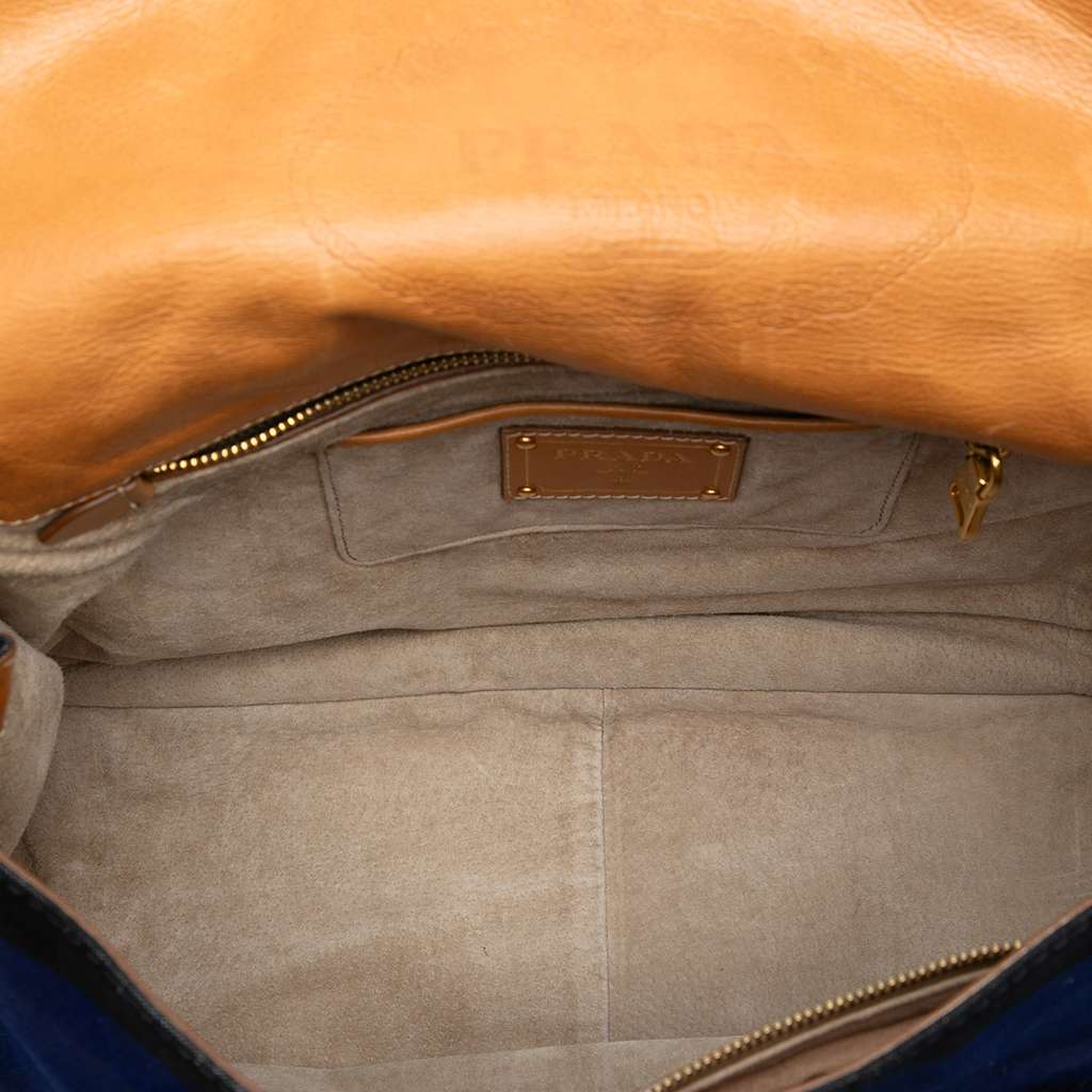 Prada Canvas Canapa Pattina Satchel - 4
