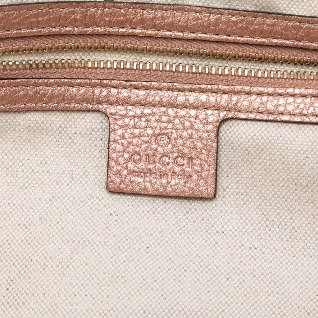 Gucci Medium Metallic Leather Bella Tote - 5