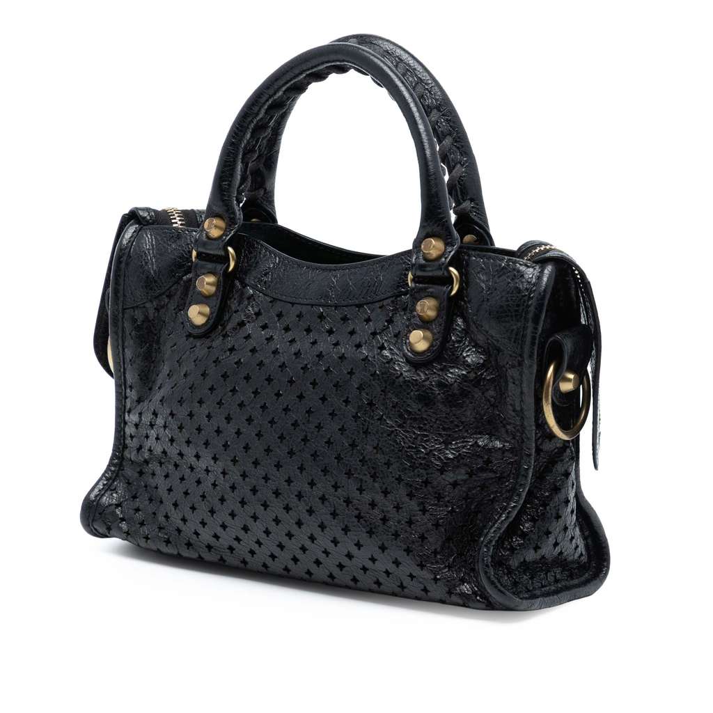 Balenciaga Mini Lambskin Motocross Stadio Laser Cut Cross Classic City Satchel - 2