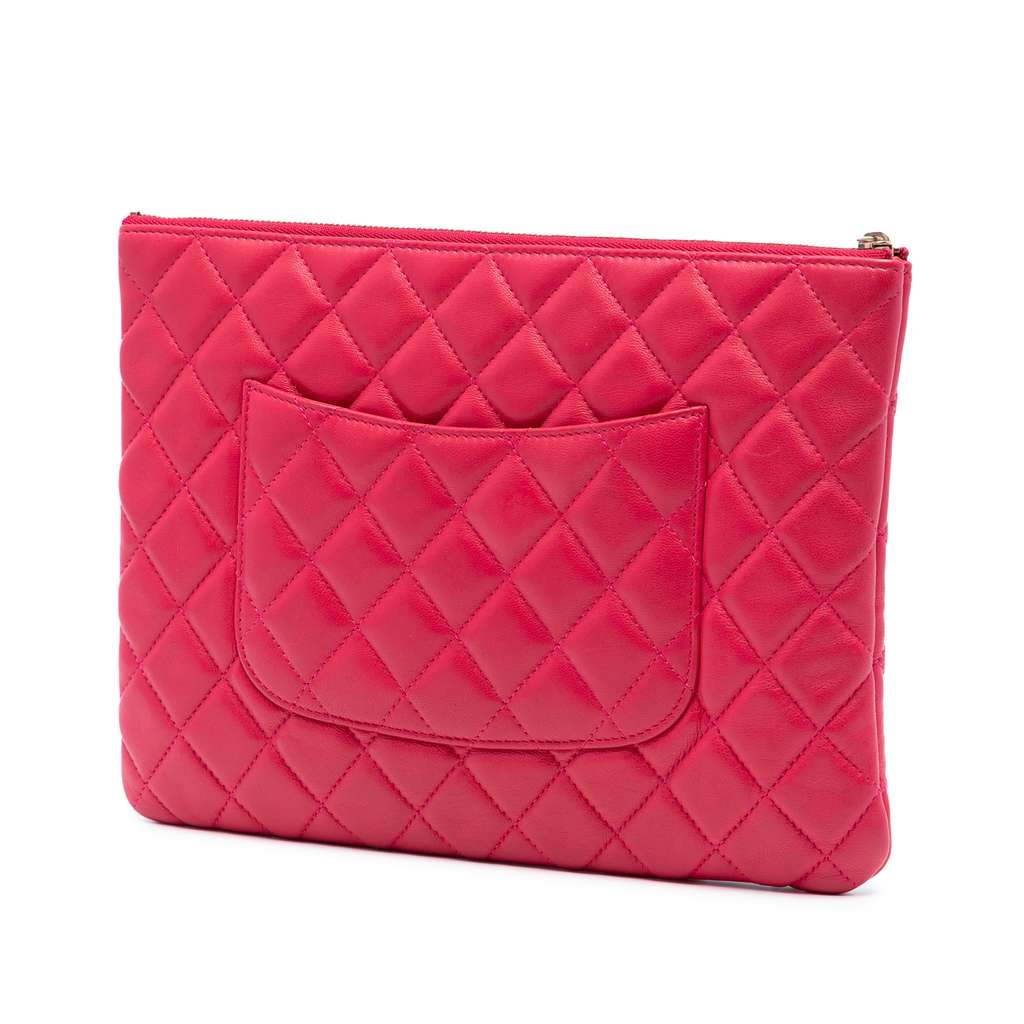 Chanel Medium Quilted Lambskin O Case Clutch - 2