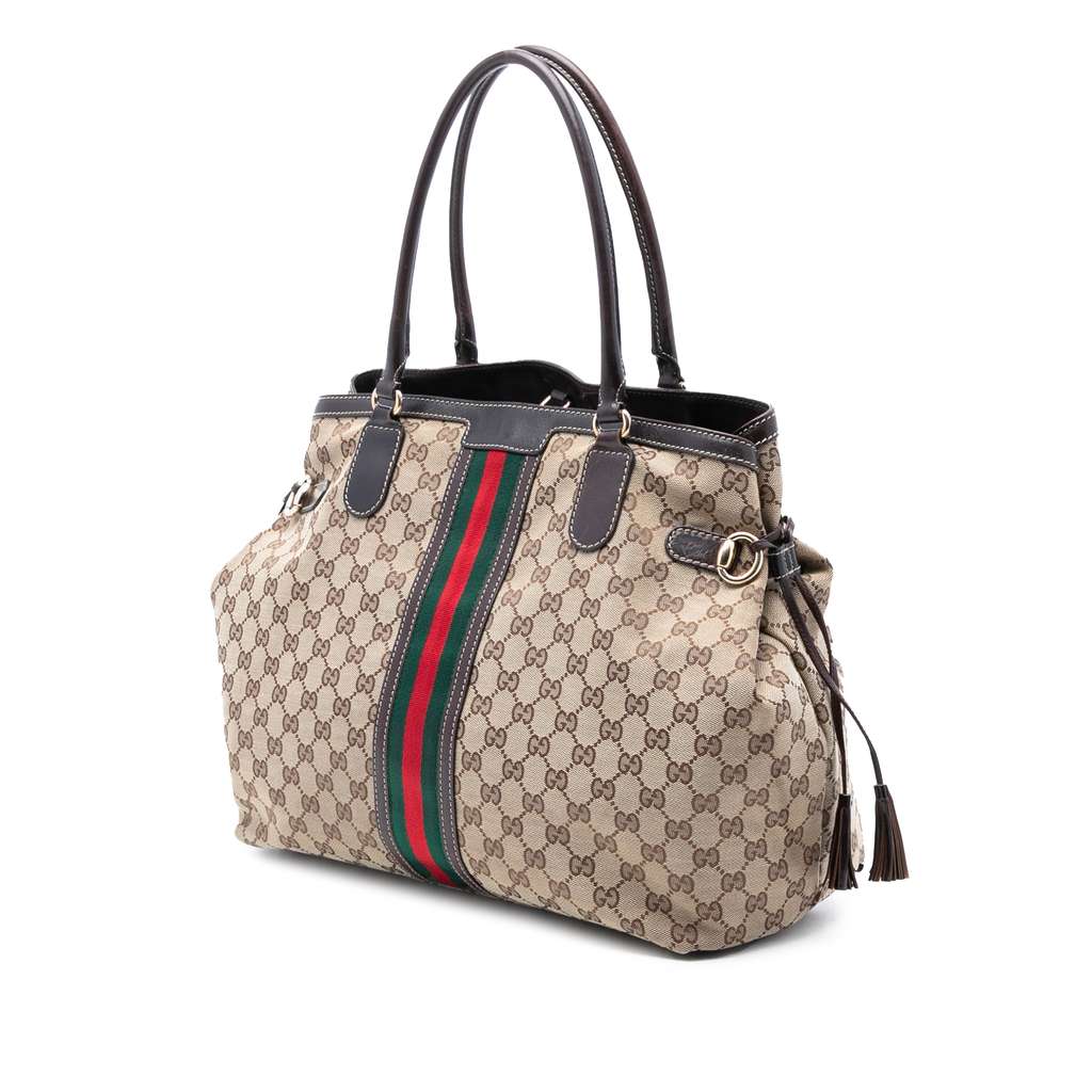 Gucci GG Canvas Web Tassel Tote - 2