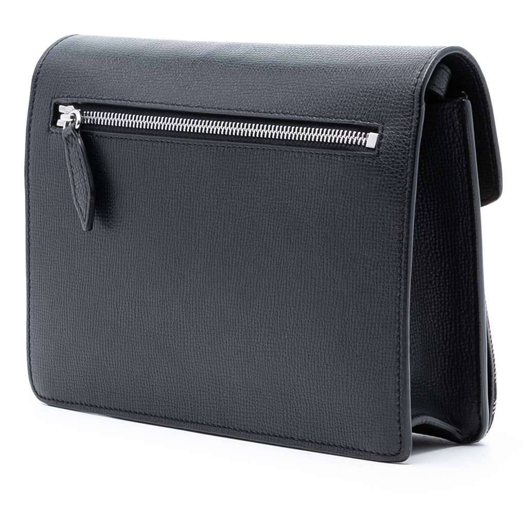 Burberry Small Leather and House Check Canvas Derby Macken Crossbody - 2