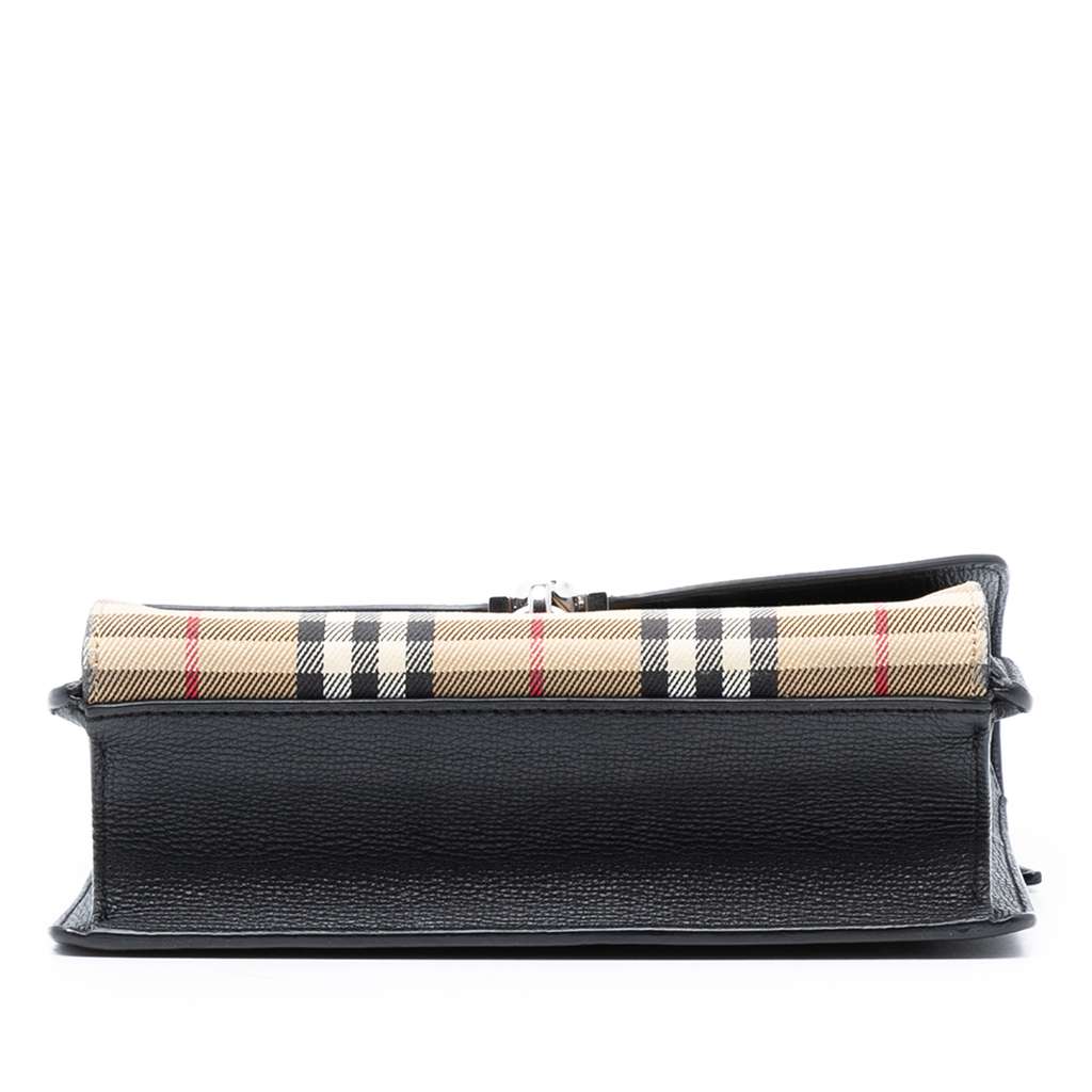 Burberry Small Leather and House Check Canvas Derby Macken Crossbody - 3