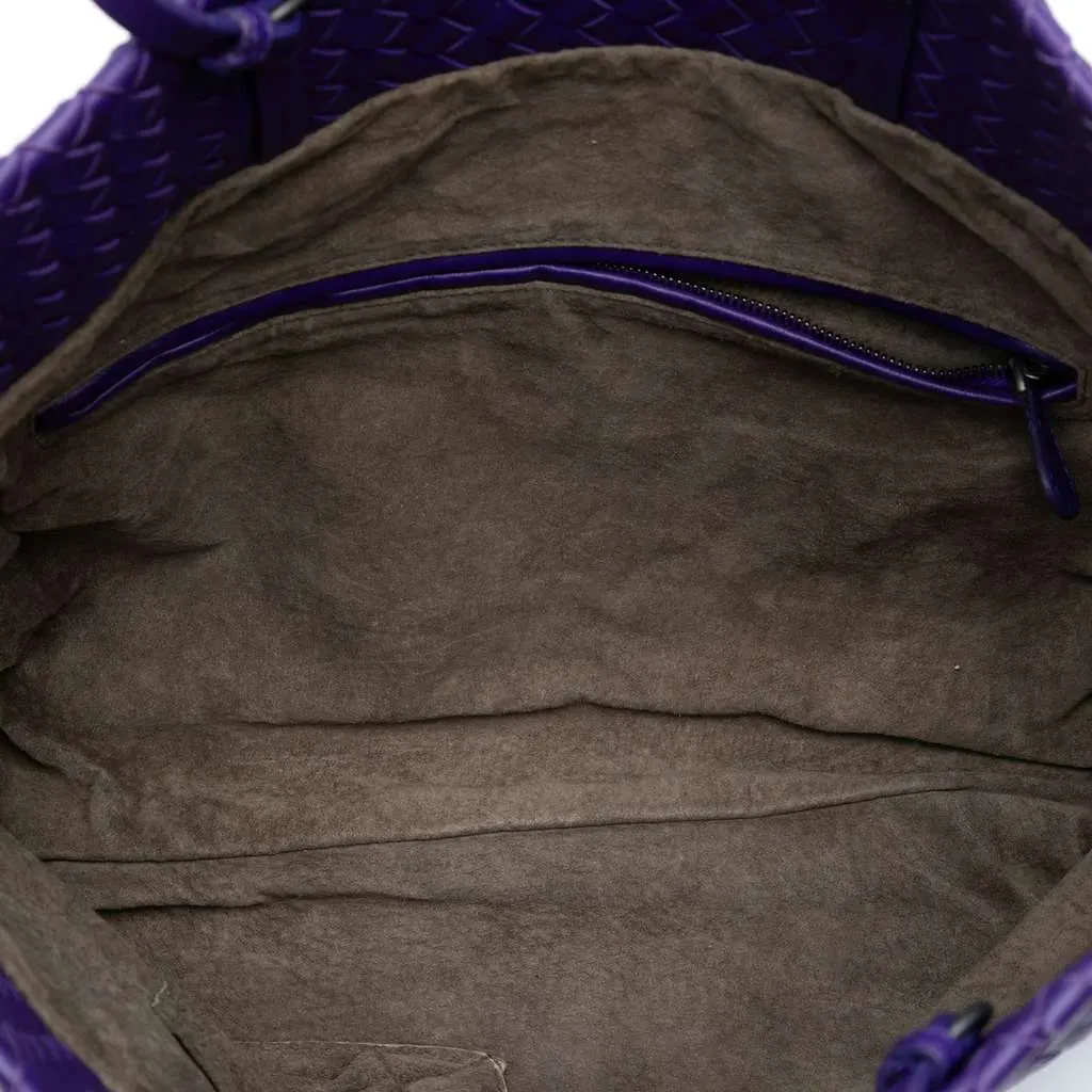 Bottega Veneta Nappa Intrecciato Convertible Tote Purple Leather Very good - Model View