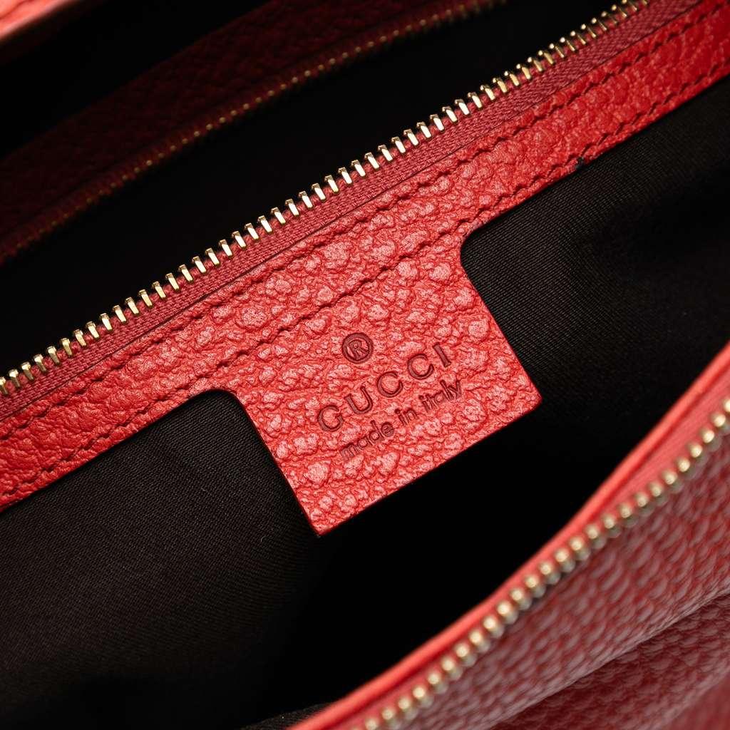 Gucci Pebbled Calfskin Bamboo Ring Hobo - 5