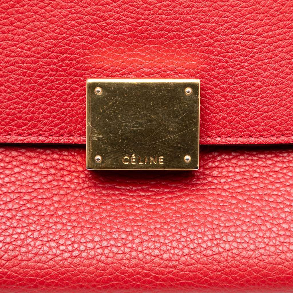 Celine Medium Leather Trapeze Satchel - 5