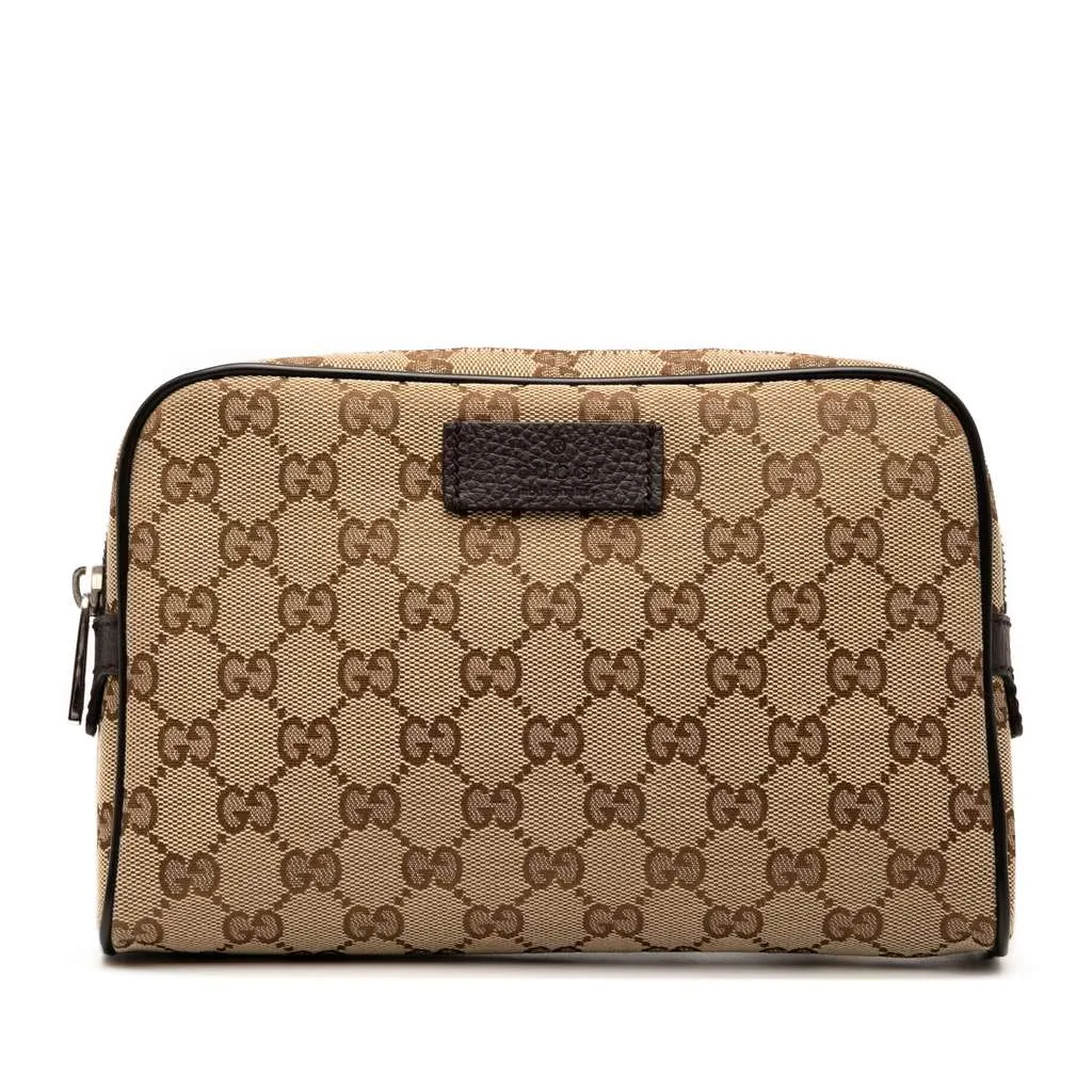 Gucci GG Canvas Belt Bag Brown Canvas Good - Front View