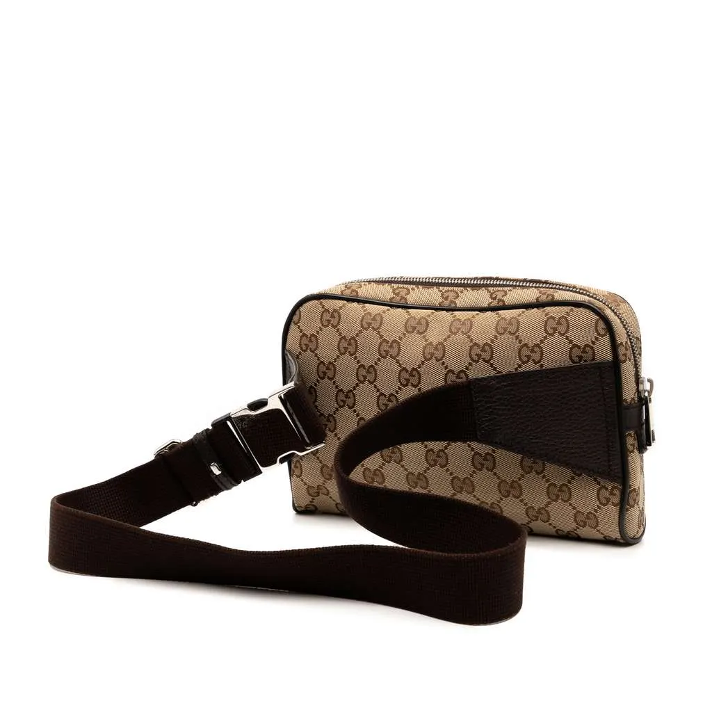 Gucci GG Canvas Belt Bag Brown Canvas Good - Back View