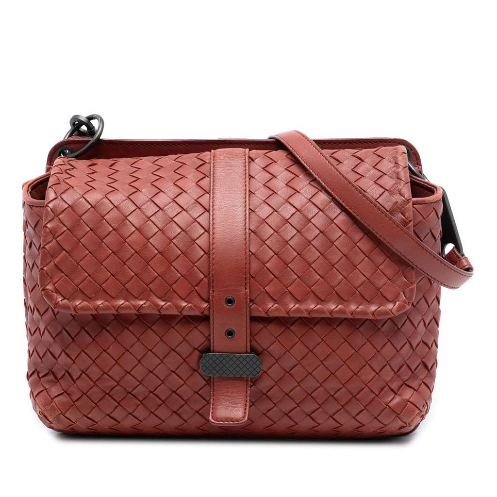 Bottega Veneta Nappa Intrecciato Double Sided Flap Messenger Bag