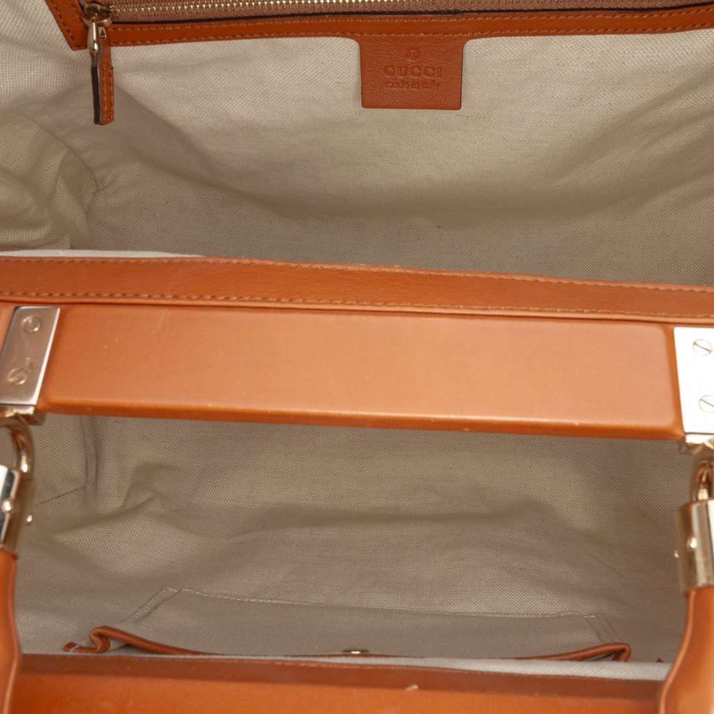 Gucci Medium Calfskin Bold Bamboo Top Handle - 4