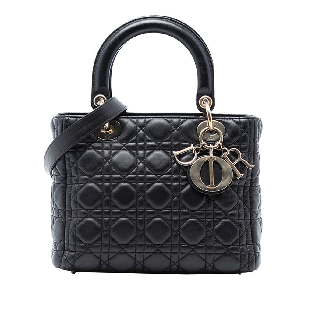 Dior Medium Lambskin Cannage Lady Dior