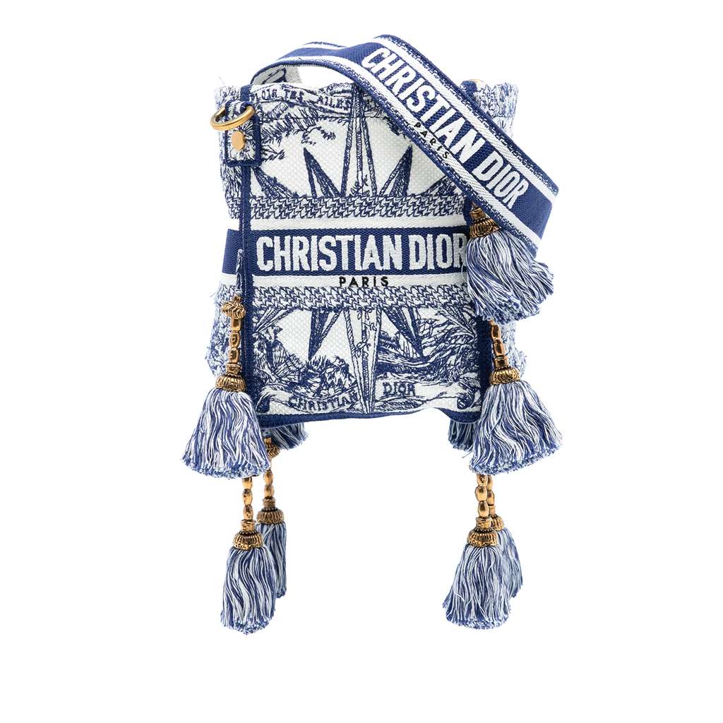 Dior Canvas Embroidered Reve d Infini D Bubble Bucket Bag
